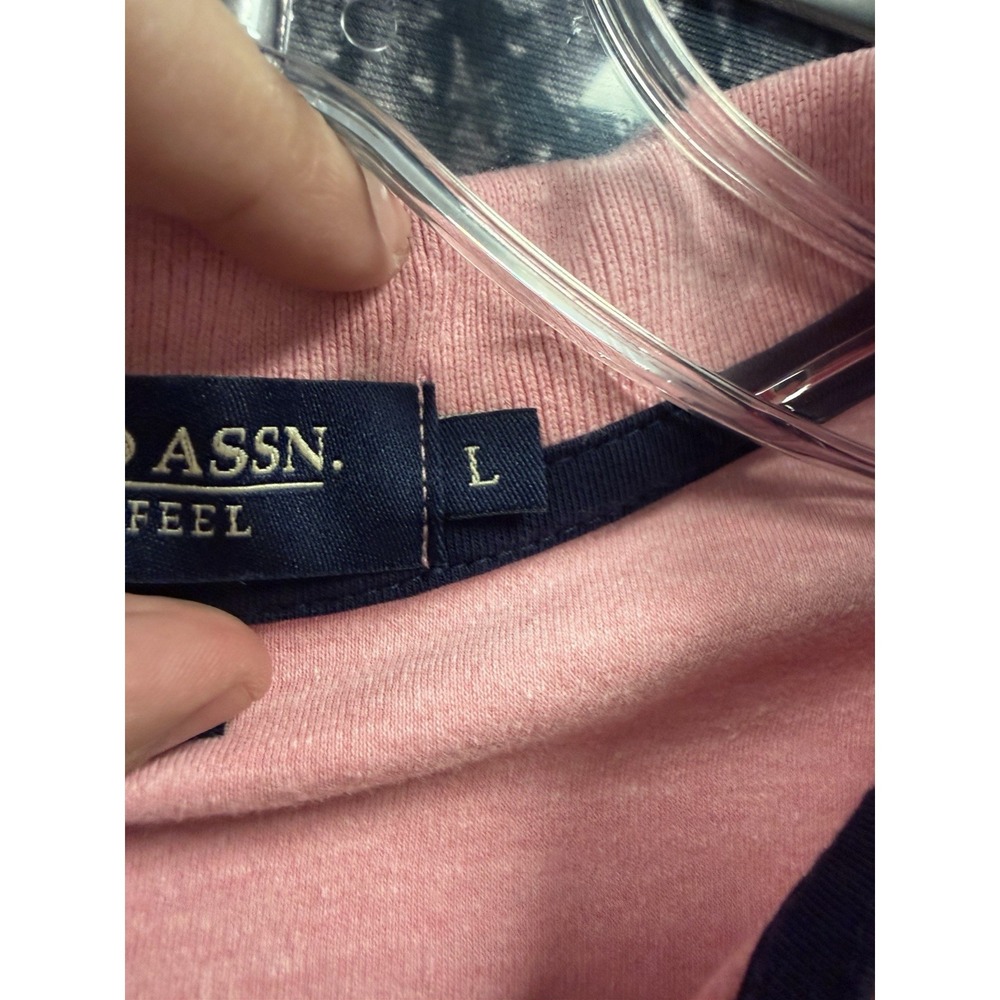 U.S. Polo Assn. Luxury Feel Men's Pink Short Sleeve Polo Shirt L Embroidered - Picture 3 of 5